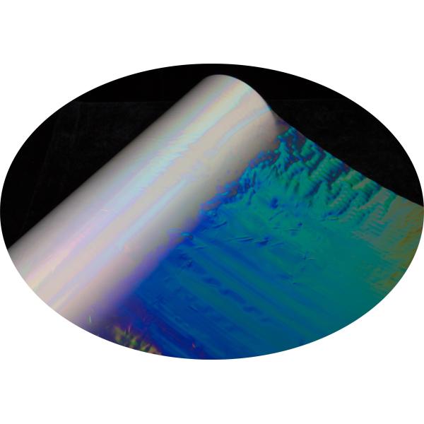 Película de laminación térmica holográfica arcoíris sin costuras BOPP con pegamento EVA diseñada para embalaje