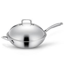 18/8 Stainless Steel Kitchen Non Stick Cooking Pot Wok With SS Lid