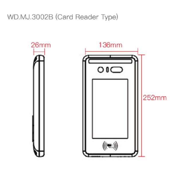 Terminal fixado na parede do reconhecimento de cara com controle de To Office Access do leitor de cartão