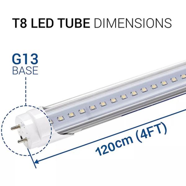 T8 transparente conduziu o tubo fluorescente da resistência 4ft do envelhecimento de calor da luz do tubo