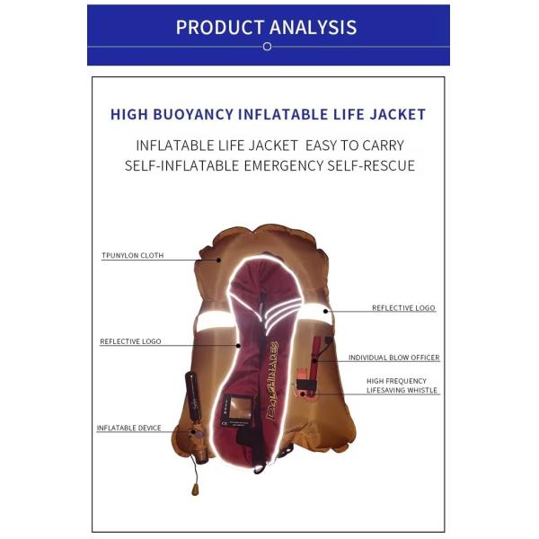 Портативный взрослый надувный спасательный жилет