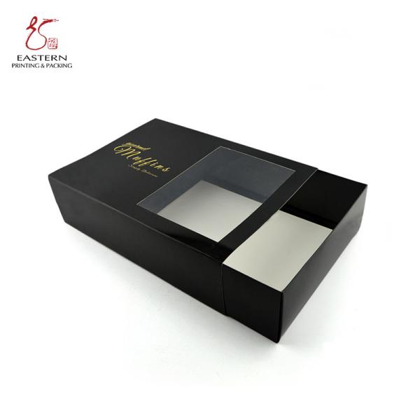 Eastern Black Color Fashion Cupcake Paper Box , 8 Inch Cake Box With Window