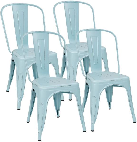 Kitchen Stackable Restaurant Chairs Bistro Cafe Side OEM Available Metal Leg