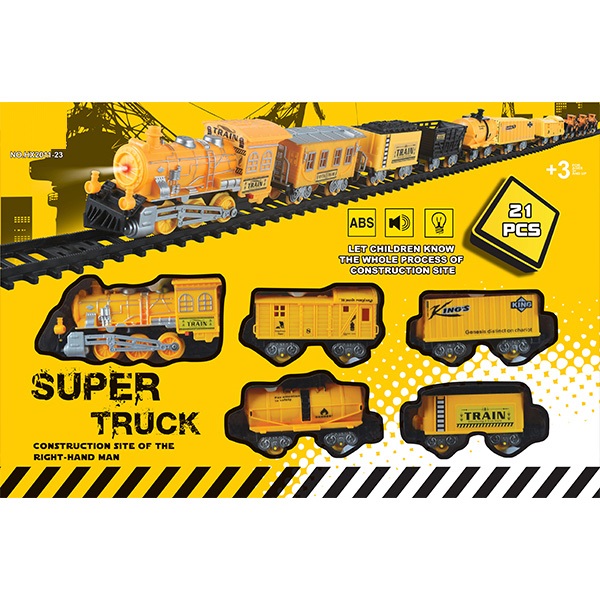 ABS Plastic Classic Battery Operated Train Track Set W / Lights Sound