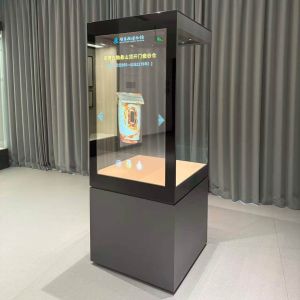 OLCD Touchscreen Museum Display Cabinet Modern Freestanding Showcase for Exhibitions