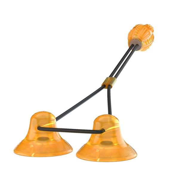 Indestructible Rubber Dog Treat Ball Bite-resistant Double Sucker Chew Toy Dog Pet Toys With 2 Suction Cup Rope