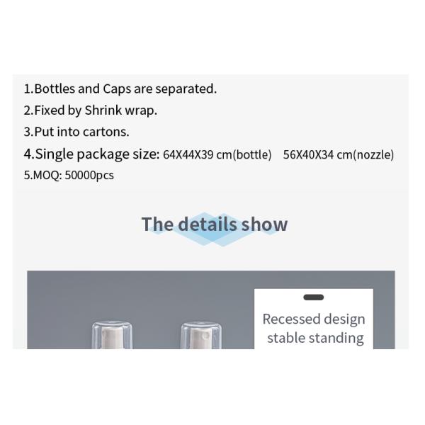 Transparent 18mm 100ML PET Spray Bottle With Nozzle 13g