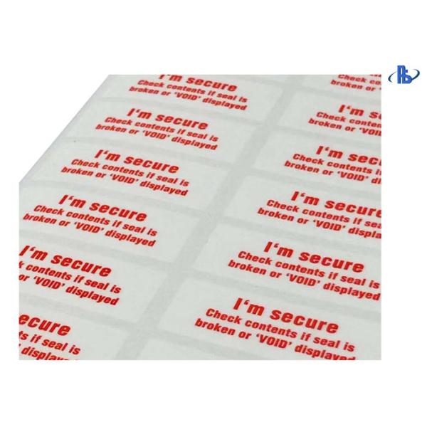 Waterproof PET Acrylic Adhesive Tamper Evident Void Labels