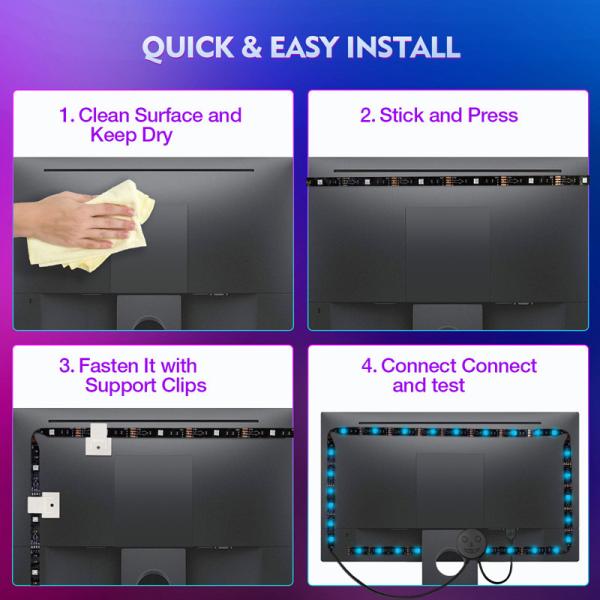 Led Bluetooth Rgb Light Strip For Tv Background Indoor Decoration