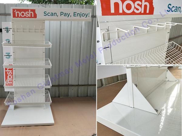 Prateleira do metal do petisco para a loja varejo Chips Display Stand Basket