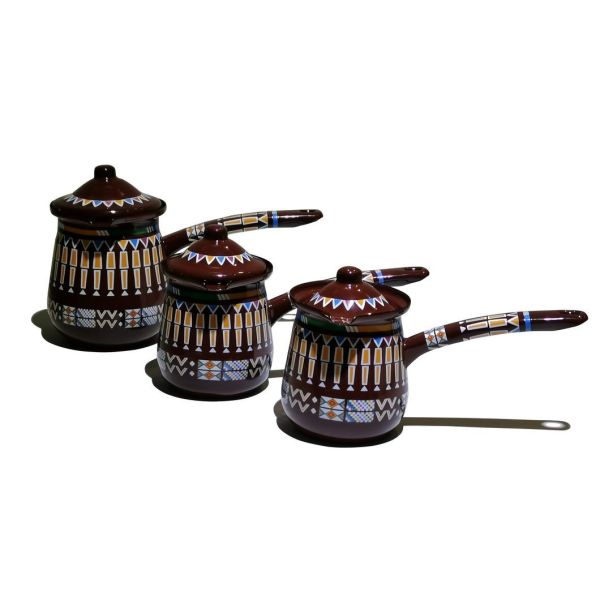 Customized Logo Daily Turkish Enameled Coffee Pot Metal Coffee Milk Cooking Pot