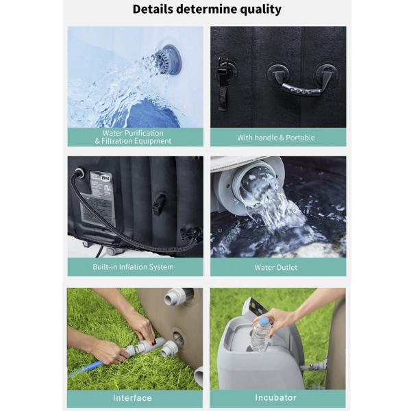 Ванны спа 6 человеков джакузи взрослой раздувной Freestanding раздувное