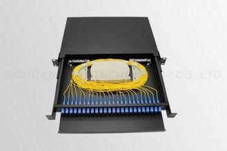 SC / UPC 24 Core Fiber Optic Patch Panel Blue Color 19 Inch Rack Mount