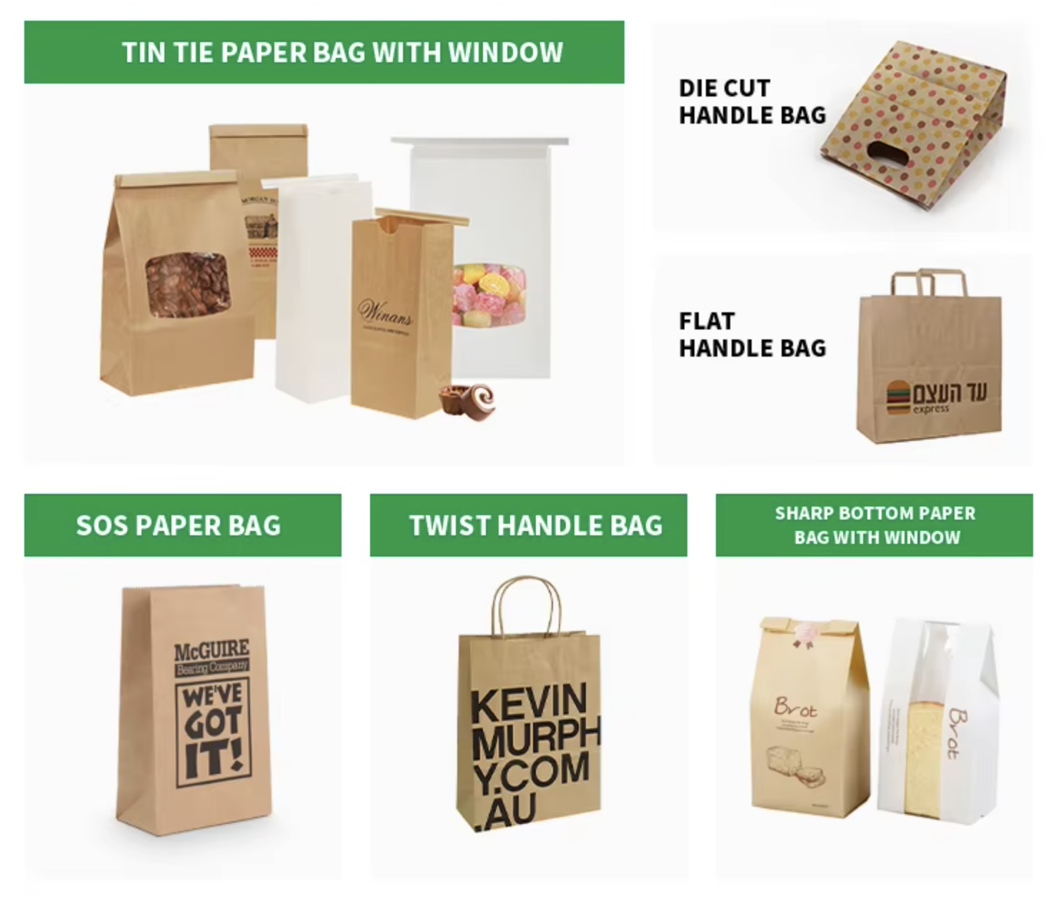 Custom Design Shopping Paper Bags Coated Recycled Materials