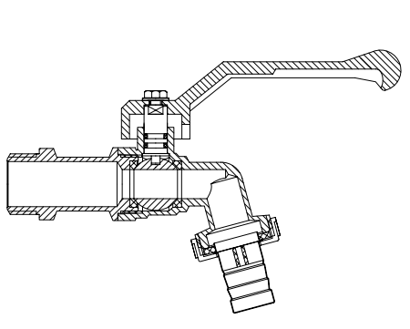 Aluminum Handle Brass Bibcock Valve ISO228 Ball Valve O Ring