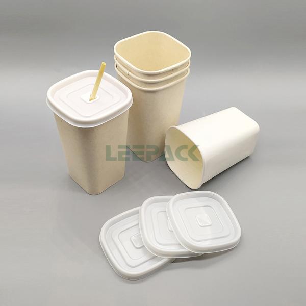 12/16/22oz Disposable square paper cup single PE coated hot paper cup ,for drinking ,coffee or snack