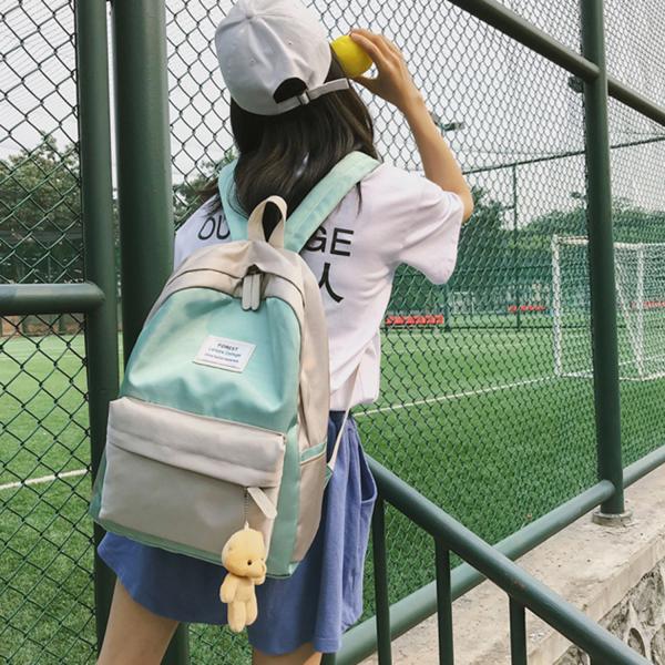 2018 summer new harajuku fresh contrast color student fashion pack Korean version fashionable simple backpack