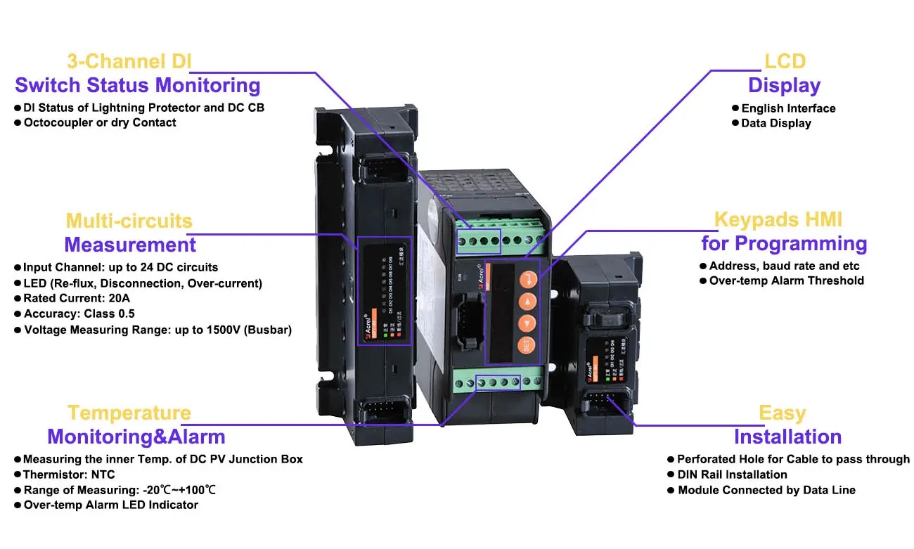 Цепи DC коробки Combiner строки AGF-M8T Pv Multi контролируя прибор