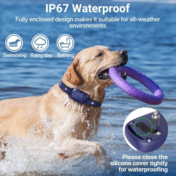 Custom Rechargeable Waterproof IP67 Anti Bark Collar 20 Hours Battery Life Adjustable 8 Sensitivity Smart Bark Training Device