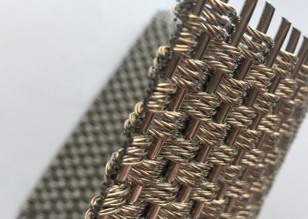 Decorative 5.5mm Architectural Steel Mesh Flexible Metal Woven For Column Covers