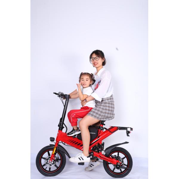 400W Engine Lightest Electric Folding Bike 14 Inch With 15 Degree Slope Road Surface
