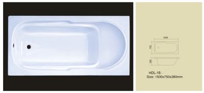Acrylic bathtub, simple bathtub, common bathtub,sanitary ware, bathroom bath tub HDL-15