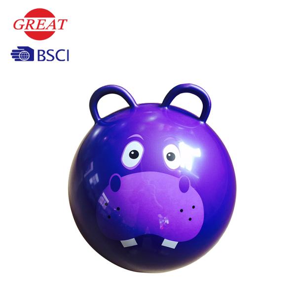 Hoppity Hop Ball With Air Pump , 65cm Child's Bouncy Ball With Handle