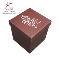 CMYK imprimiu a caixa de empacotamento da vela da cor de Brown, caixas de cartão com as tampas para presentes