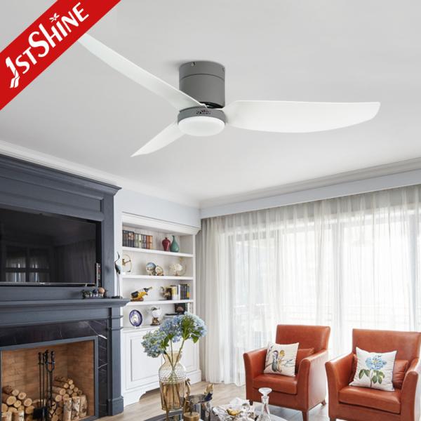 Low Profile Decorative Flush Mount Ceiling Fan With LED Light And Remote Control
