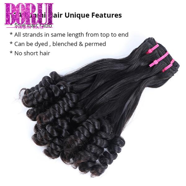 Brazilian Virgin Human Hair , Weft Super Double Drawn Hair Extensions Funmi Rose Curl Bundle