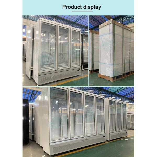 Commercial Triple Glass Freezer 4 Doors Upright Display Refrigerator