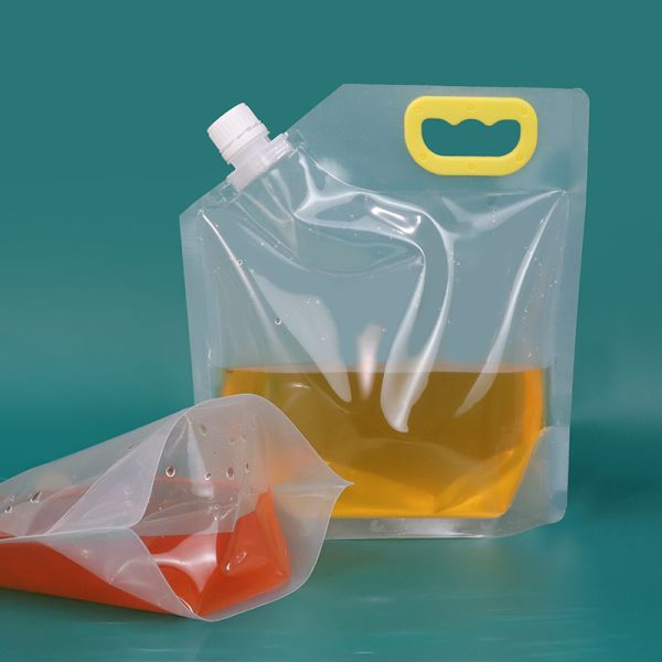 1L Transparent Self-Supporting Packaging Bag with Spout Inventory Leak-Proof Fruit Juice Beverage Beer Food Grade Material