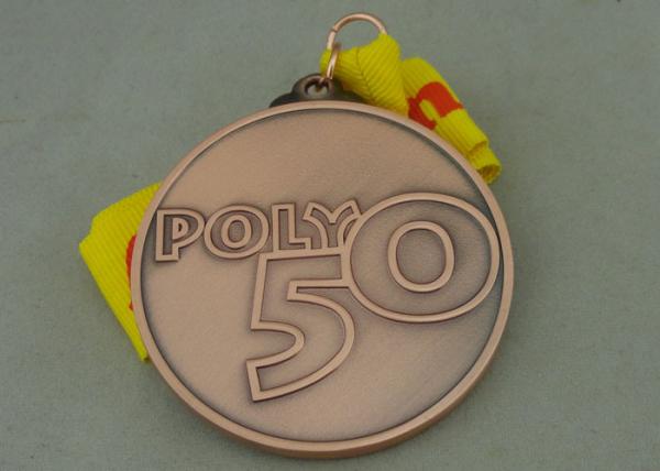 Zinc Alloy Die Cast Medals For Sport meeting , Poly 50 Badges Antique Copper