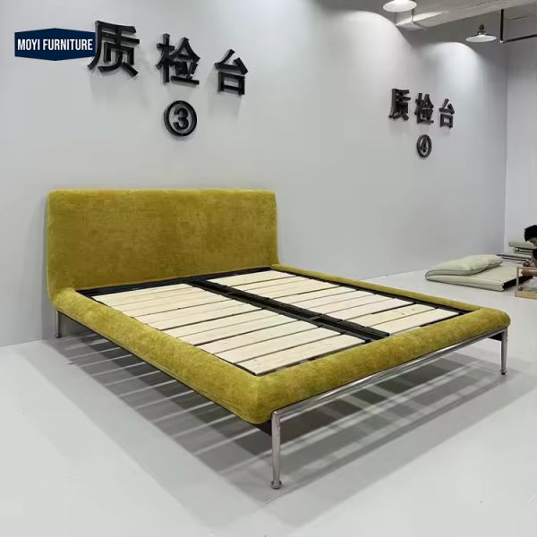 Microfiber Cover Material Modern Wooden Queen Set Classic Luxury King Size Bed Double Design 150 200 180 200cm Customize