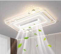 Ventilateur de plafond à vent fort à trois couleurs, anti-flimmer, ventilateur de plafond silencieux avec lumière et télécommande