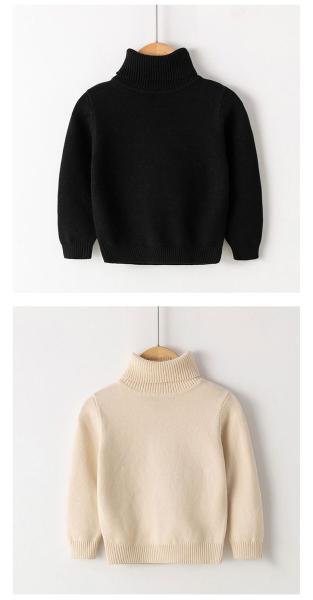 Plain Knit Sweater Blouse Crochet Sweatshirt Warm Crewneck Pullover Tops for Children clothing