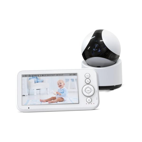 5 Inch Wireless Baby Monitor with 360 PTZ Night Vision and Two-Way Audio