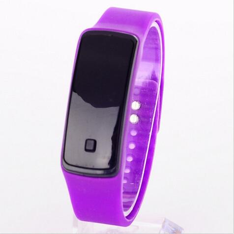 Cheap Promotional Glass Silicone Led Bracelet Wrist Watches With Red Light Time Display In Stock ,Fast Delivery