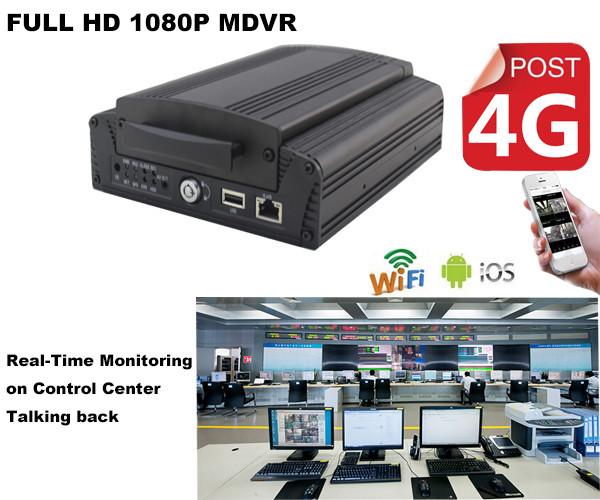 Full HD1080P Car DVR 4Ch Hard Drive H.264 MDVR Real Time GPS Tracking On Android