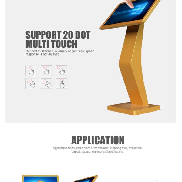 Personalizado 21,5 polegadas toda em um jogador largo do anúncio de Shell Lcd do ouro do tela táctil do PC