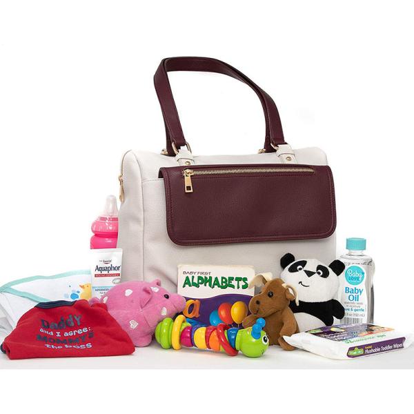 New style luxury leather diaper bag for women