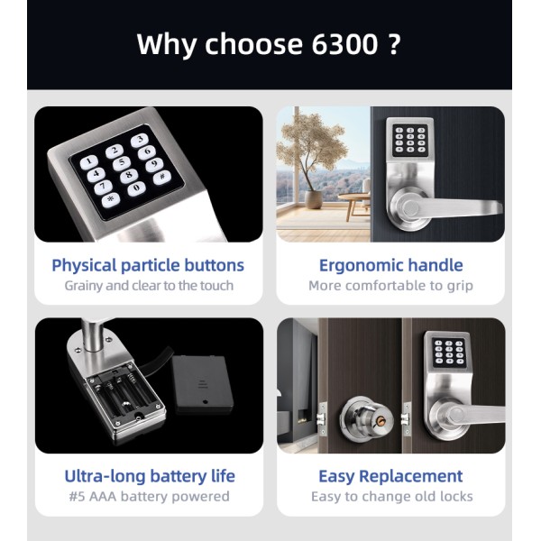 YAGU Wholesale Price High Quality Mobile Application Durable Granular Digital Button Swipe Card Password Door Lock