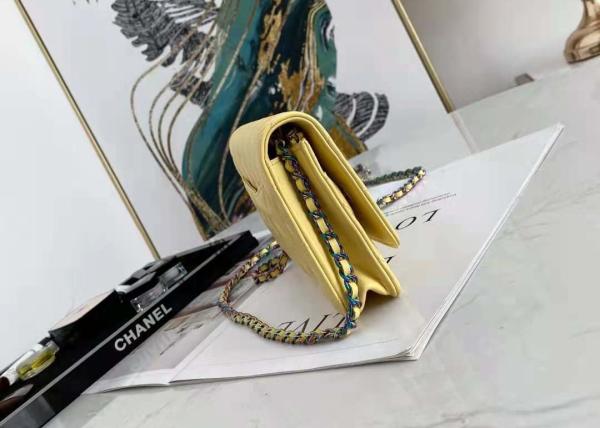 Inclined Shoulder Cowhide 19cm Luxury Brand Wallet With Chain