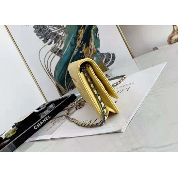 Inclined Shoulder Cowhide 19cm Luxury Brand Wallet With Chain