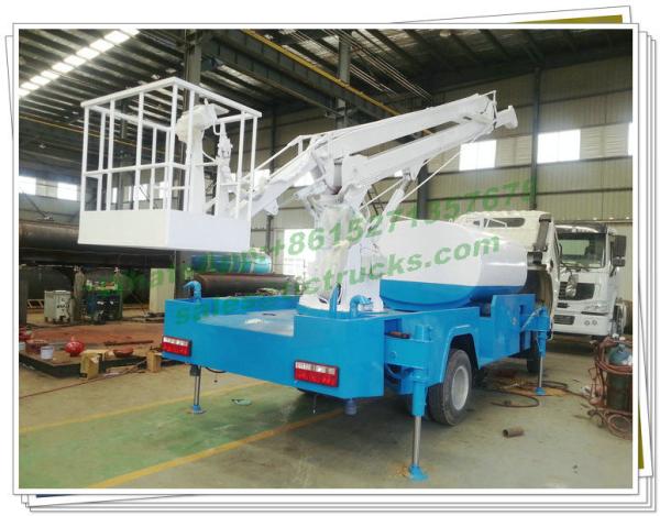 Truck Mounted 16m Aerial Work Platforms woith Water tanker High Performance Whtsp:+8615271357675