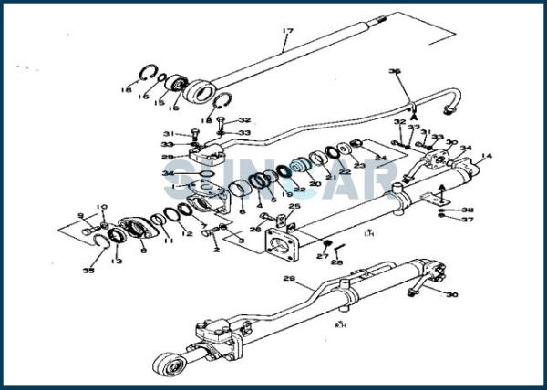 102-63-05020 serviço Kit For KOMATSU D20A-3 D21A-3 do cilindro de 1026305020 elevadores