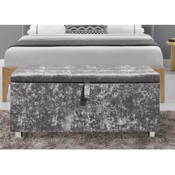 Серебр диаманта толкотни задавил ящик для хранения Ottoman складной Ottoman бархата