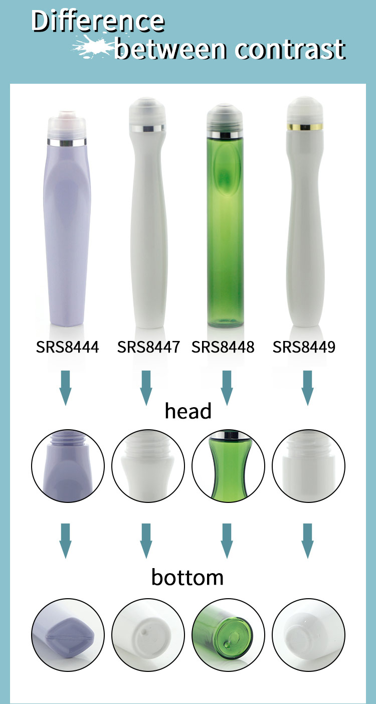 15ml PETG Roll On Bottle Slim Curved Body Stainless Steel Ball for Essential Oil Aromatherapy Liquid