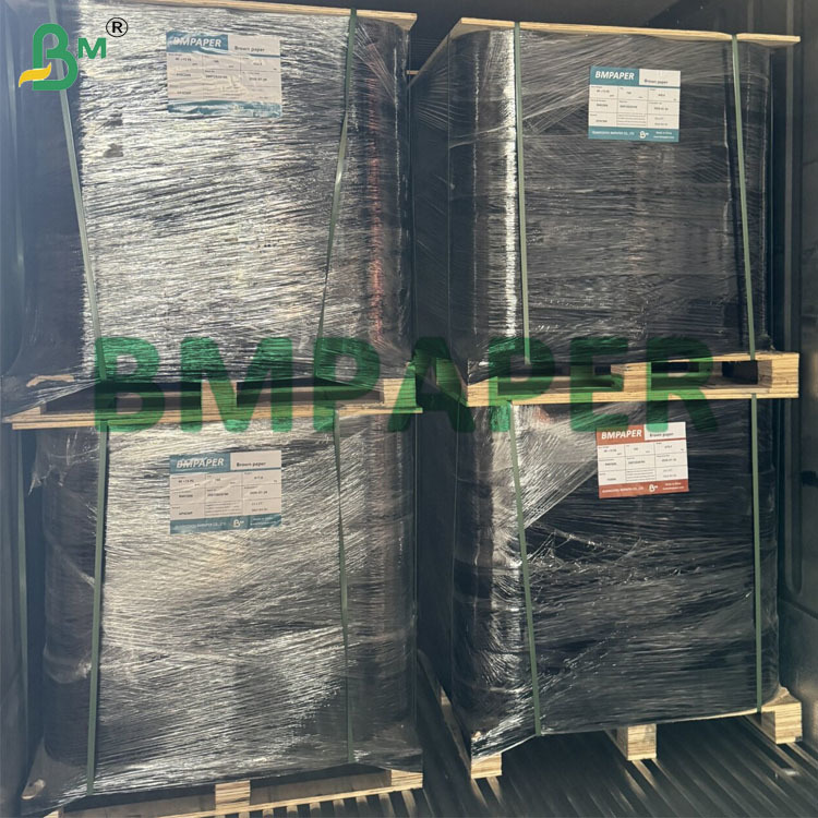 32g Brown Straw Wrapping Paper Roll, Supporting Printing PE Lamination 29mm 36mm