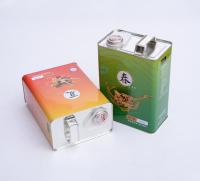 UN grande Tin Containers retangular do tampão de 3L Olive Oil Green Tin Spout